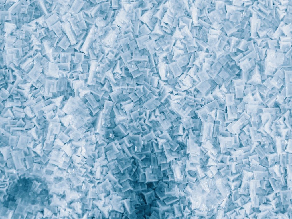 Crushed ice filling the frame