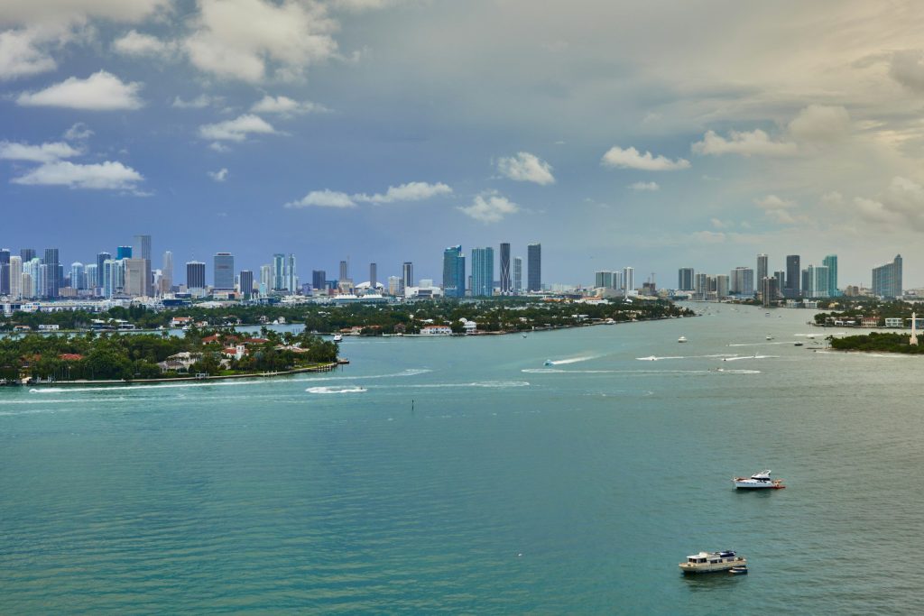 Aerial photography body of water
