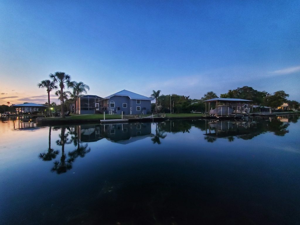 A canal at dusk