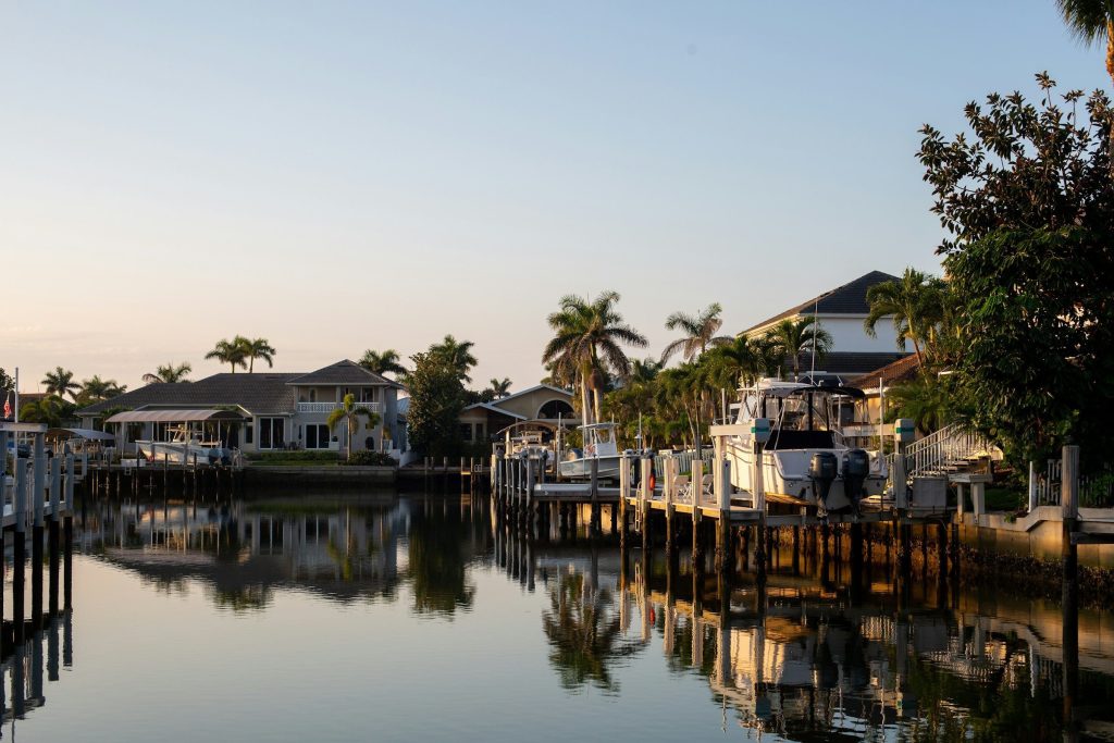 Canal houses at the end of the day